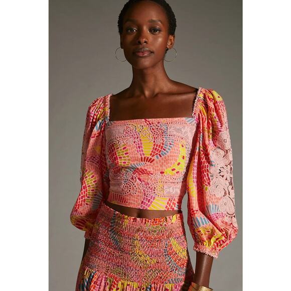 Farm Rio x Anthropologie Dotted Bananas Blouse - Picture 1 of 5